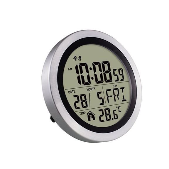 Electronic Wall Clock Displays Time Temperature Date And Day Of The Week
