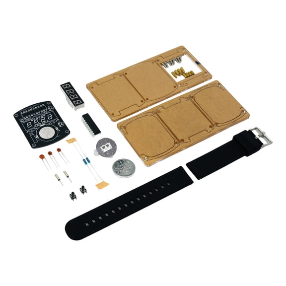 Electronic Watch Kit Soldering Practice Project 4-digit Clock Silicone Band Comfortable Wear for College Gift
