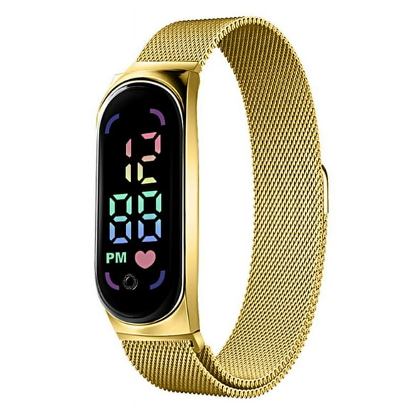 Electronic Watch Magnetic Multifunctional Adjustable LED Screen Waterproof Rectangular Dial Student Watch Daily Wear