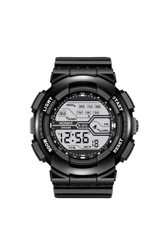 Electronic Watch, Sport Digital Watch with Stopwatch Alarm, 50mm Resin Case Water Resistant Multifunction Wristwatch for KidsAdults, Black