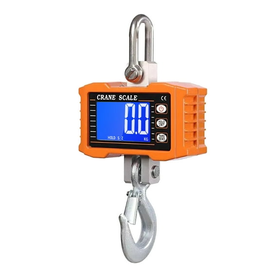 Electronic Weigher,2204lbs Portable Heavy Work Duty Crane Scale Unit Data Tare/ Heavy Duty Crane Data Tare/ Site Scale 2204lbs Portable Crane Scale Lcd Site Market Portable Heavy Duty Orange