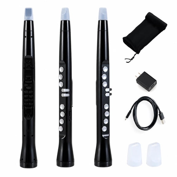 Electronic Wind Instrument Synthesizer, Rechargeable Digital Saxophone, 100 Tones, Wireless Midi, Black