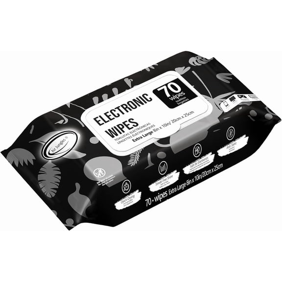 Electronic Wipes Screen Cleaner 70 Count, No Cloth Needed, Extra Large 8"x10" Tech Cleaning Wipes for LED Screen, TVs, Cars, Computer,Tablets, Phones, Laptops, VR, Monitors