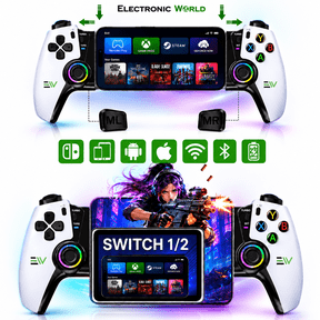 Electronic World Wireless Bluetooth Mobile Gaming Controller Gamepad for Android, iPhone, iPad,Tablets and Smart LED TV,Hall Effect Joystick, Linear Triggers, Stretchable 250mm, 800mAh Battery,