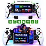 Electronic World Wireless Bluetooth Mobile Gaming Controller Gamepad for Android, iPhone, iPad,Tablets and Smart LED TV,Hall Effect Joystick, Linear Triggers, Stretchable 250mm, 800mAh Battery,