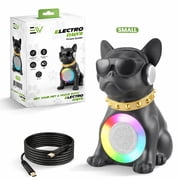 Electronic World Bulldog Bluetooth Speaker,Portable Wireless 5W Stereo Speaker with RGB Lights, FM Radio, USB/TF Card Support, Rechargeable Cute Dog Speaker for Home, Desk, Travel & Outdoor Black