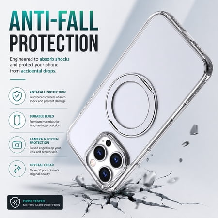 Electronic World Clear case Protective Phone Case, Slim Anti-Yellowing Transparent Cover, Shockproof Snap-On Case with Wireless Charging for iPhone
