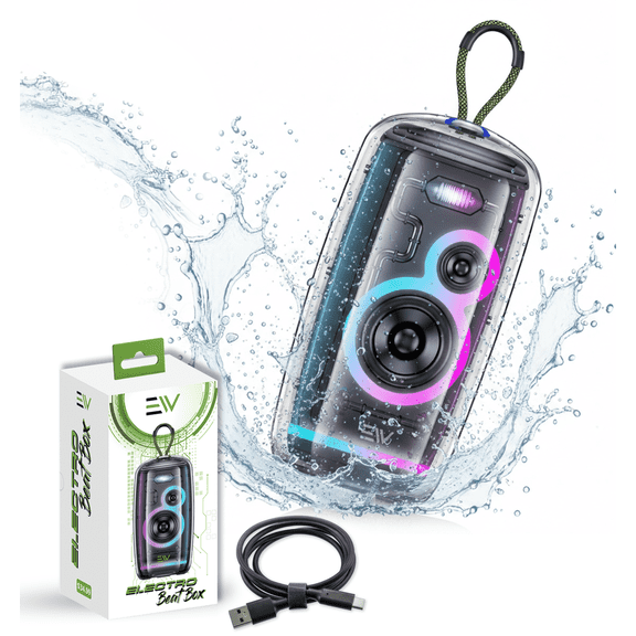 Electronic World Portable Bluetooth Speaker, 20W Output HD Stereo Sound, TWS Pairing, Water Resistant Waterproof Design, 2400mAh Battery, 5H Playtime, Bluetooth 5.3, USB-C Charging