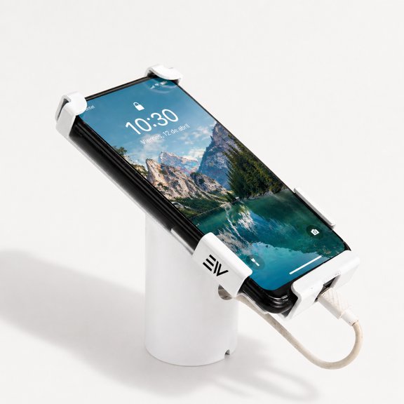 Electronic World Retail Phone Security Anti-Theft Holder, Universal Mobile Display Bracket Stand for Secure Merchandising, Countertop Fixtures, Store Displays & High-Traffic Retail Environments