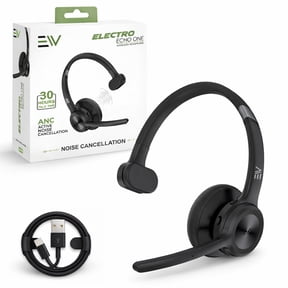 Electronic World Wireless Bluetooth Headset with Mic,Noise Cancelling Trucker & Call Center Headphones,30H Talk Time,Computer Headset for Work,Laptop, Phone & PC (Black)