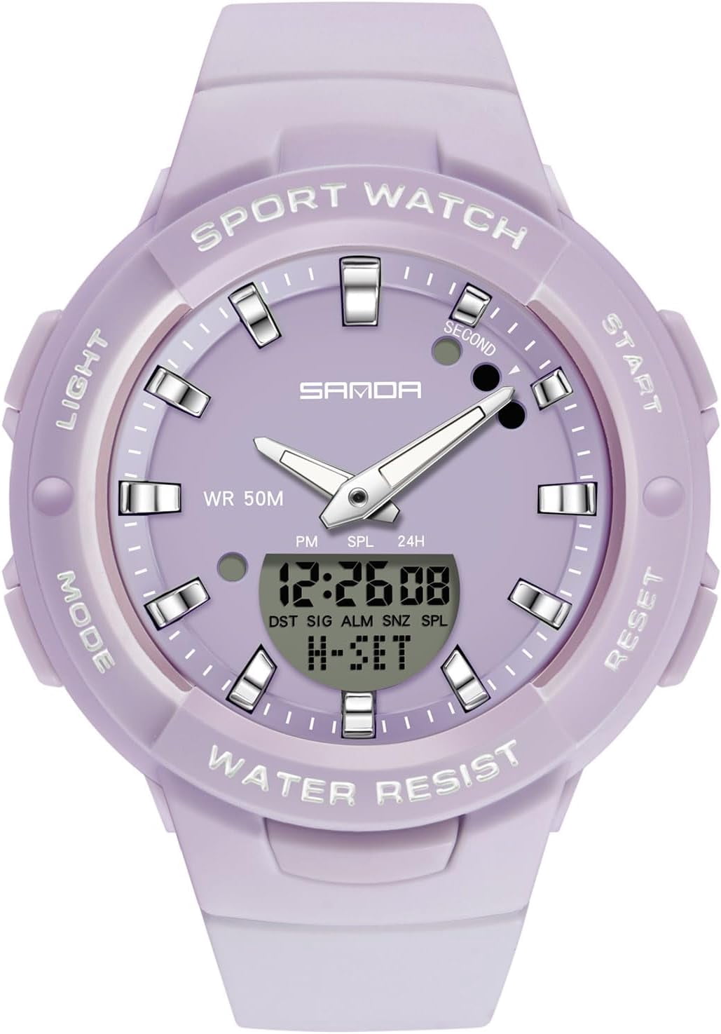 Electronic Wristwatch Digital Analog Quartz Watches Ladies Simple Resin 50M Waterproof Watch Multifunctional Military for Women