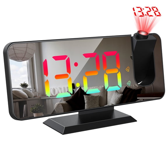 Electronic alarm clock,Adjustable Snooze Dual Port Mirror Clock Mirror Clock Bedroom Snooze Dual Alarm Clock With Adjustable With Adjustable Snooze Alarm Clock Usb R Port Papapi Anrio Laoshe