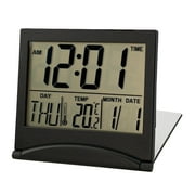 Electronic clock ultra-thin travel with date and temperature alarm clock