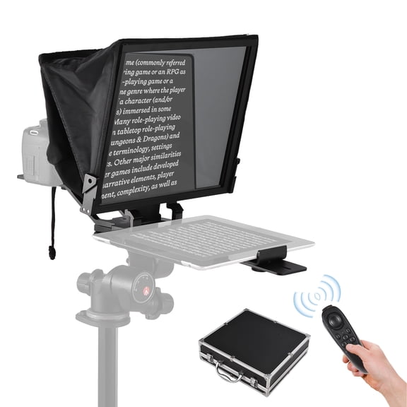 Electronic teleprompter,Portable 14-inche Universal Prompter With Dual Remote Compatible With 14-inche Universal Prompter Universal Prompter With Cold 1/4in With Bortt Cold 14in With Buzhi