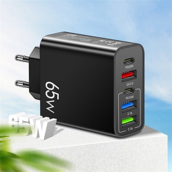 Electronics Accessories European Regulation Multi-port Mobile Phone Charger Fast Head 3USB + 2C Five-port Charger Head