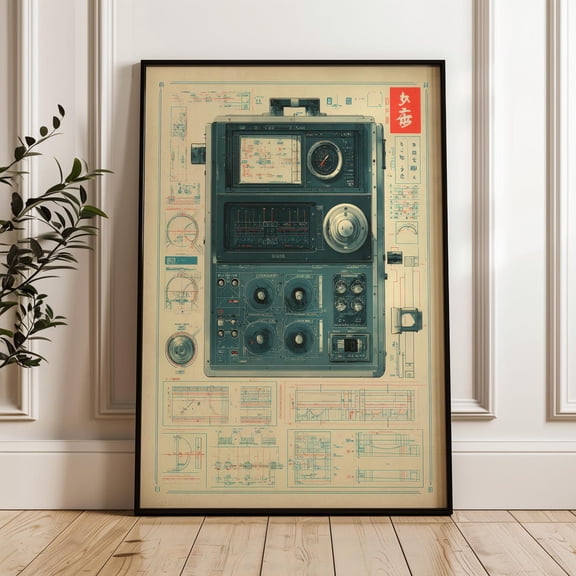 Electronics Blueprint Technical Schematic Poster