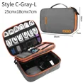 thumbnail image 1 of Electronics Charger Organizer Travel Cable Case Large Capacity USB Gadget Cable Headphone Storage Box Data Hard Disk Power Bank (Style C-Gray-L), 1 of 7