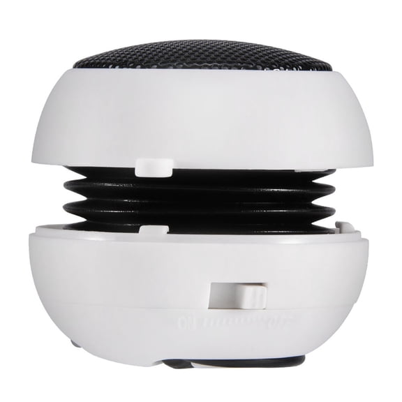 Electronics Computer Mini Portable Travel 3.5mm Loud Speaker Builtin Battery for Mobile Phone MP3 PC White