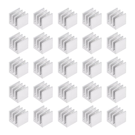 Electronics Cooler Heatsink for MOS GPU IC Chip Silver 10 x 10 x 10 mm 25pcs