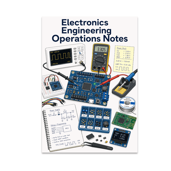Electronics Engineering Operations Notes Poster, Electronics Engineers, Classrooms, Studios, and Tech Enthusiasts, 13x19 Glossy Paper