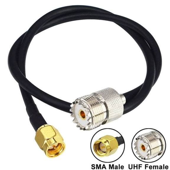 Onelinkmore 19.68inch Handheld Antenna Cable SMA Male to UHF Female SO-239 Connectors SMA Male to UHF Female Cables Flexible Coaxial Quality Low Loss RG58 for Antenna Radio Wireless