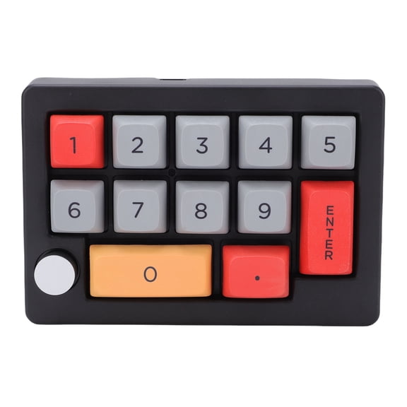 Electronics Number Mechanical Numpad RGB Backlit USB Wired Knob Control 12 Key Programmable Macro Keypad Numeric Keyboard for Work Gaming