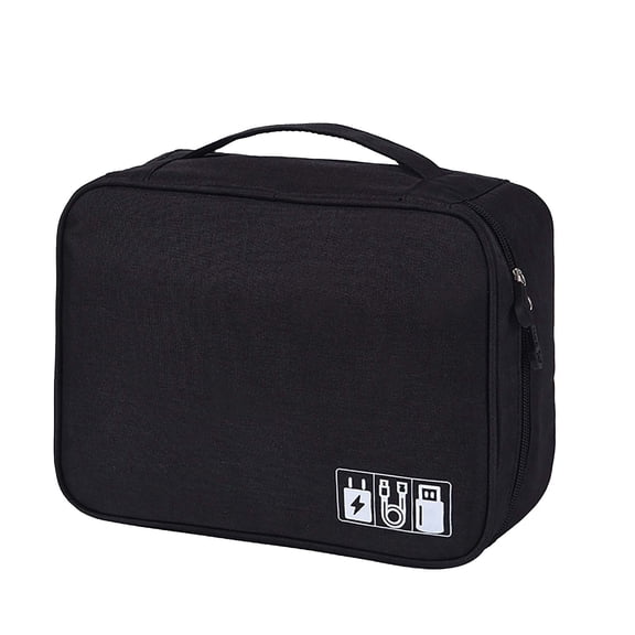 Electronics Organizer Bag Travel Cable Storage Case Power Charger Cord Pouch Multi Compartment Carry All 1 Count