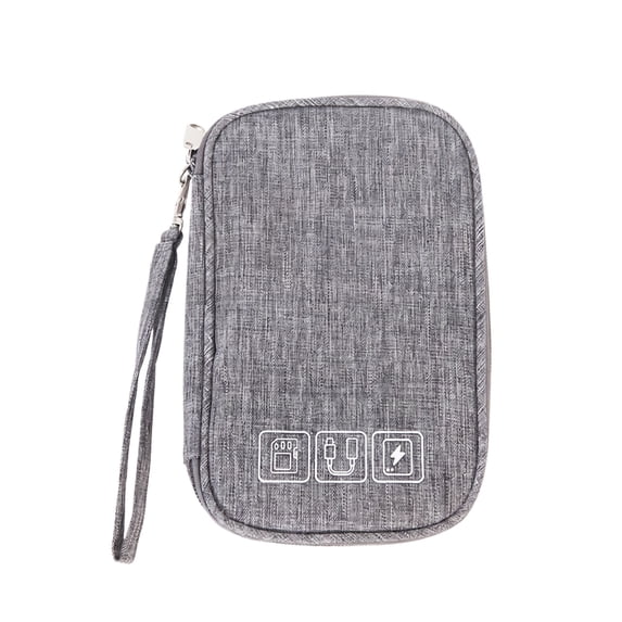 Electronics Organizer Pouch Cable Storage Bag Portable Charger Power Bank Case Handheld Travel Gadget Bag Earphone Holder For Men Women Daily Commute(Gray)
