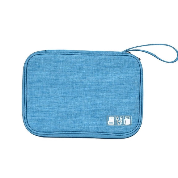Electronics Organizer Travel Case - Cable Storage Bag for USB Cords, Chargers, Hard Drives - Waterproof Data Cable Pouch with Elastic Straps and Mesh Pockets - Gadget Accessories Case for Home Office