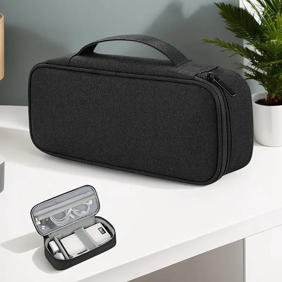 Electronics Organizer Travel Case Carrying Pouch For Cables Charger External Hard Drive Power Bank Zipper Bag