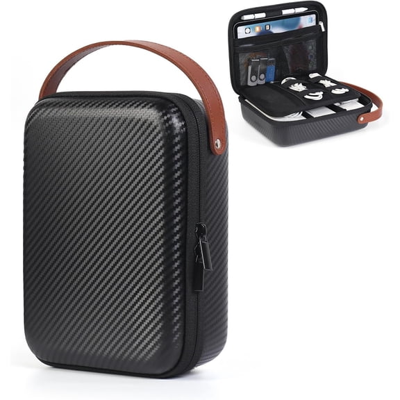 Electronics Organizer Travel Case for Chargers and Cords, Hard Case for Electronics, Portable Tech Bag, Travel Essentials for Chargers//USB Drives/SD Cards, Tech Gifts