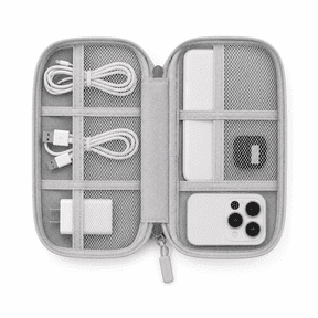 HFX LIVING Electronic Carrying Case for Chargers, Cords, Power Bank, Phone and Hard Drive, Black