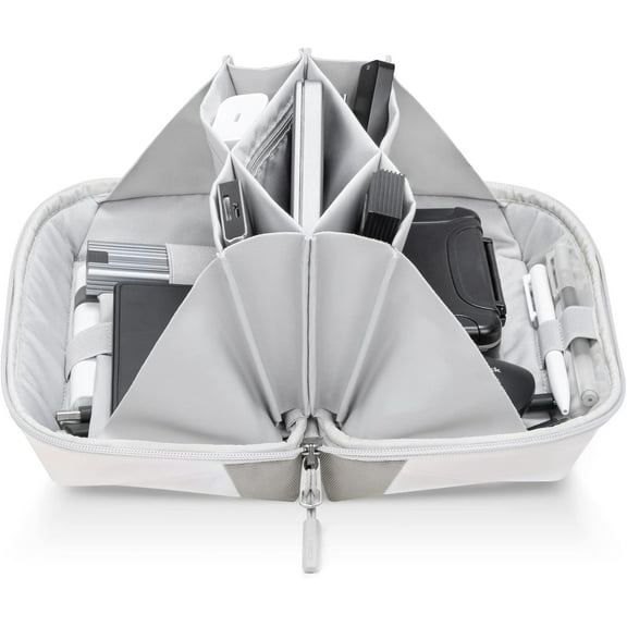 Electronics Organizer Travel Case, Water-resistant Tech Pouch, Travel Organizer Bag, Electronic Accessories Carry Case, Tech Organizer for Cable, Cord, Charger, Phone, Travel Friendly, Large