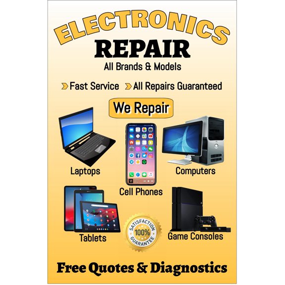 Electronics Repair Advertising Poster Sign