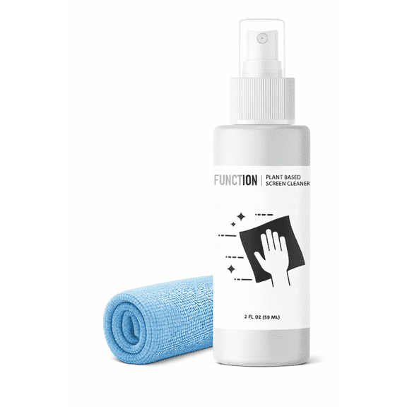 Electronics Screen Cleaner 2oz + 12" x 12" Premium Microfiber Clother