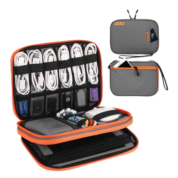 Electronics Waterproof Travel Storage Pouch Portable Polyester Bag for Data Lines Cord Charger