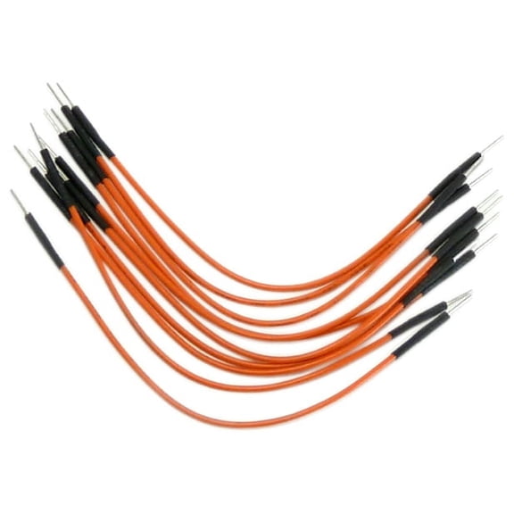 Electronix Express 2700WK30, 18 Gauge, 4" Orange, Reinforced Electrical Wire, 10 Pieces, 10 Pack