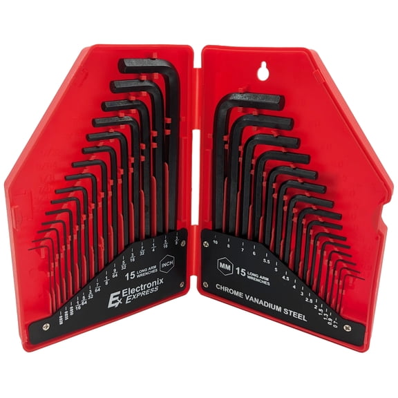 Electronix Express 30 Piece Hex Allin Wrench Set-SAE/MM