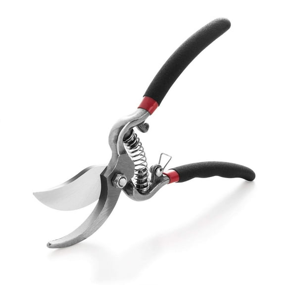 Steel 8-inch Adjustable Hand Pruning Shears with Ergonomic Non-Slip Grip Handles