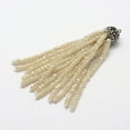 thumbnail image 1 of Electroplate Glass Bead Tassel Big Pendants with Brass Rhinestone Findings Old Lace 76x10.8mm Hole: 2.5mm 1pc, 1 of 2