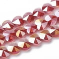 thumbnail image 1 of Electroplate Glass Beads AB Color Plated Faceted Heart Red 10x10x6.5mm Hole: 1mm 100pc, 1 of 2