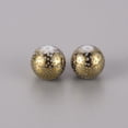thumbnail image 1 of Electroplate Glass Beads Round with Pattern Golden Plated 10mm Hole: 1.2mm, 1 of 3