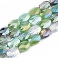 thumbnail image 1 of Electroplate Glass Beads Strands AB Color Plated Faceted Oval Yellow Green 8x6x4mm Hole: 1.2mm about 69~70pcs/strand 22.83~23.03inch(58~58.5cm) DIY, 1 of 3
