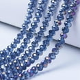 thumbnail image 1 of Electroplate Glass Beads Strands AB Color Plated Faceted Rondelle Marine Blue 8x6mm Hole: 1mm about 60~62pcs/strand 39~40cm, 1 of 2