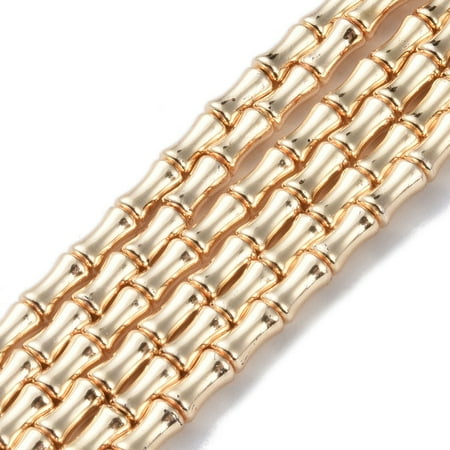 Electroplate Glass Beads Strands Bamboo Light Khaki 8x4.5mm Hole: 0.8mm about 50pcs/strand 15.75''(40cm)