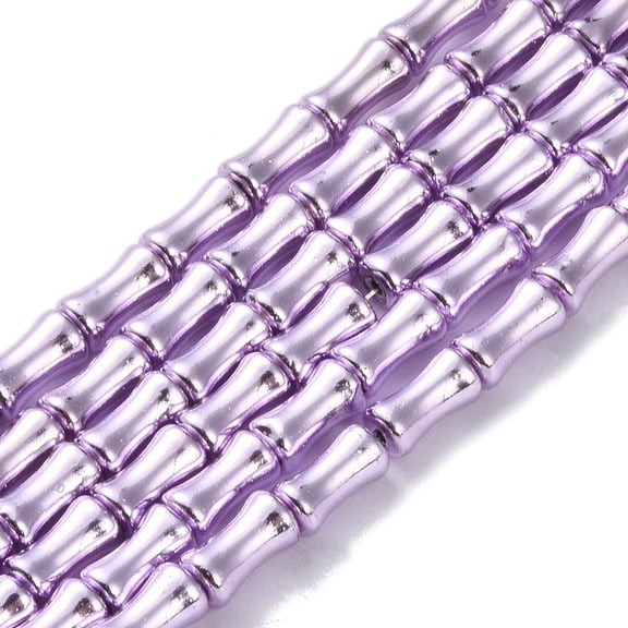Electroplate Glass Beads Strands Bamboo Plum 8x4.5mm Hole: 0.8mm about 50pcs/strand 15.75''(40cm)