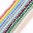 thumbnail image 1 of Electroplate Glass Beads Strands Imitation Jade AB Color Plated Faceted Rondelle Mixed Color 3.5~4x2.5~3mm Hole: 0.5mm about 123~127pcs/strand 13.39~13.78 inch(34~35cm), 1 of 3
