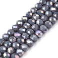 thumbnail image 1 of Electroplate Glass Beads Strands Opaque Solid color AB color Plated Faceted Rondelle Gainsboro 6x5mm Hole: 1mm 80~85pcs/strand 38~40cm, 1 of 3