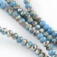 thumbnail image 1 of Electroplate Glass Faceted Rondelle Bead Strands Half Rainbow Plated Light Sky Blue 8x6mm Hole: 1mm about 72pcs/strand 17.3 inch, 1 of 2