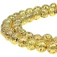 thumbnail image 1 of Electroplate Gold Color Natural Volcanic Lava Stone Round Loose Stone Beads DIY for Jewelry Bracelet Making, 1 of 1